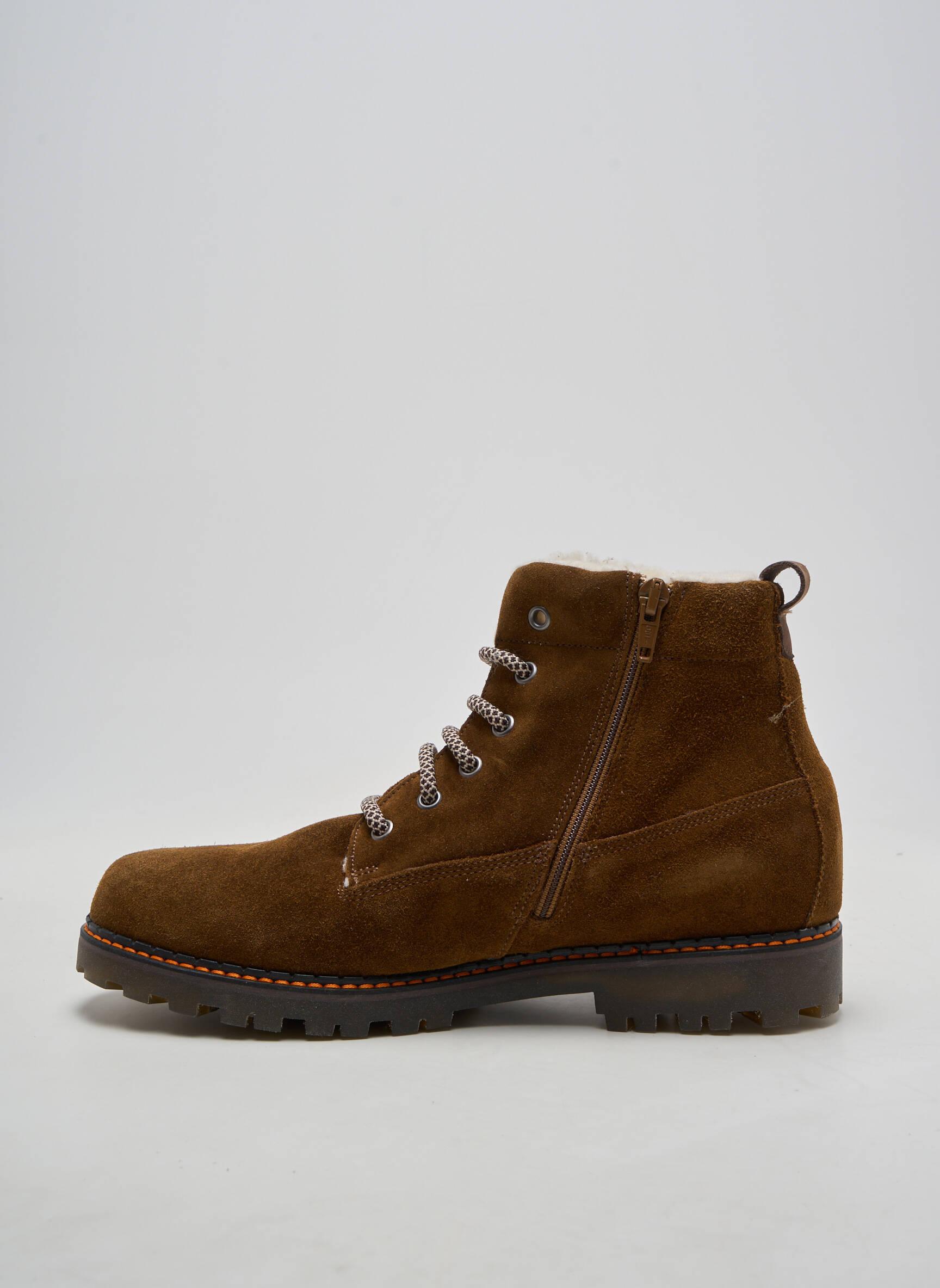 Bottines/boots fourrée chiquet marron REQINS homme