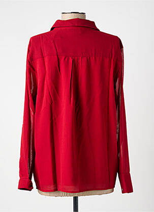 Blouse poignets boutonnés avec fente manches longues rouge LA FIANCÉE femme