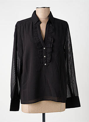Blouse poignets boutonnés avec fente manches longues noir LA FIANCÉE femme