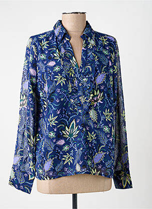 Blouse légère et transparente manches longues bleu LA FIANCÉE femme