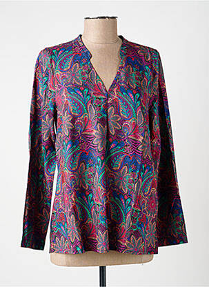 Blouse imprimé fantaisie manches longues violet LA FIANCÉE femme