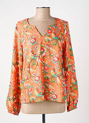Blouse imprimé fantaisie manches longues orange LA FIANCÉE femme