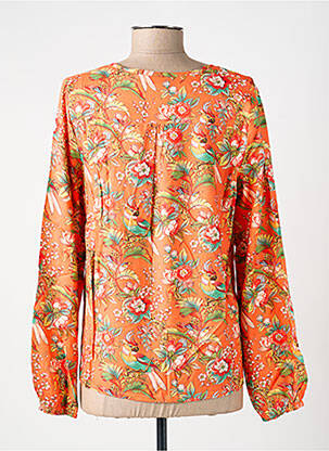 Blouse imprimé fantaisie manches longues orange LA FIANCÉE femme