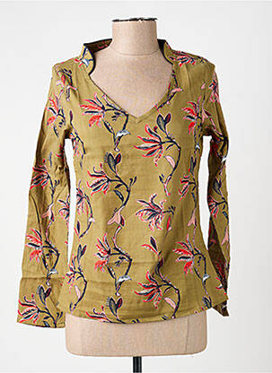 Blouse imprimé fantaisie manches longues vert LA FIANCEE DU MEKONG femme