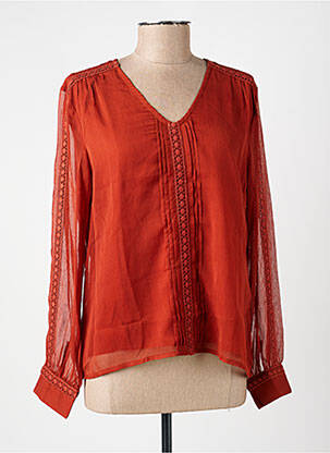 Blouse légère et transparente manches longues marron LA FIANCÉE femme