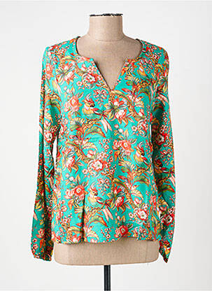 Blouse imprimé fantaisie manches longues vert LA FIANCÉE femme