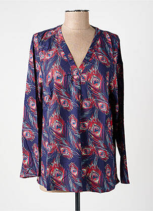Top tissage jersey manches longues bleu LA FIANCÉE femme