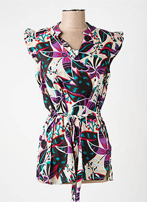 Top imprimé fantaisie manches courtes violet LA FIANCÉE femme