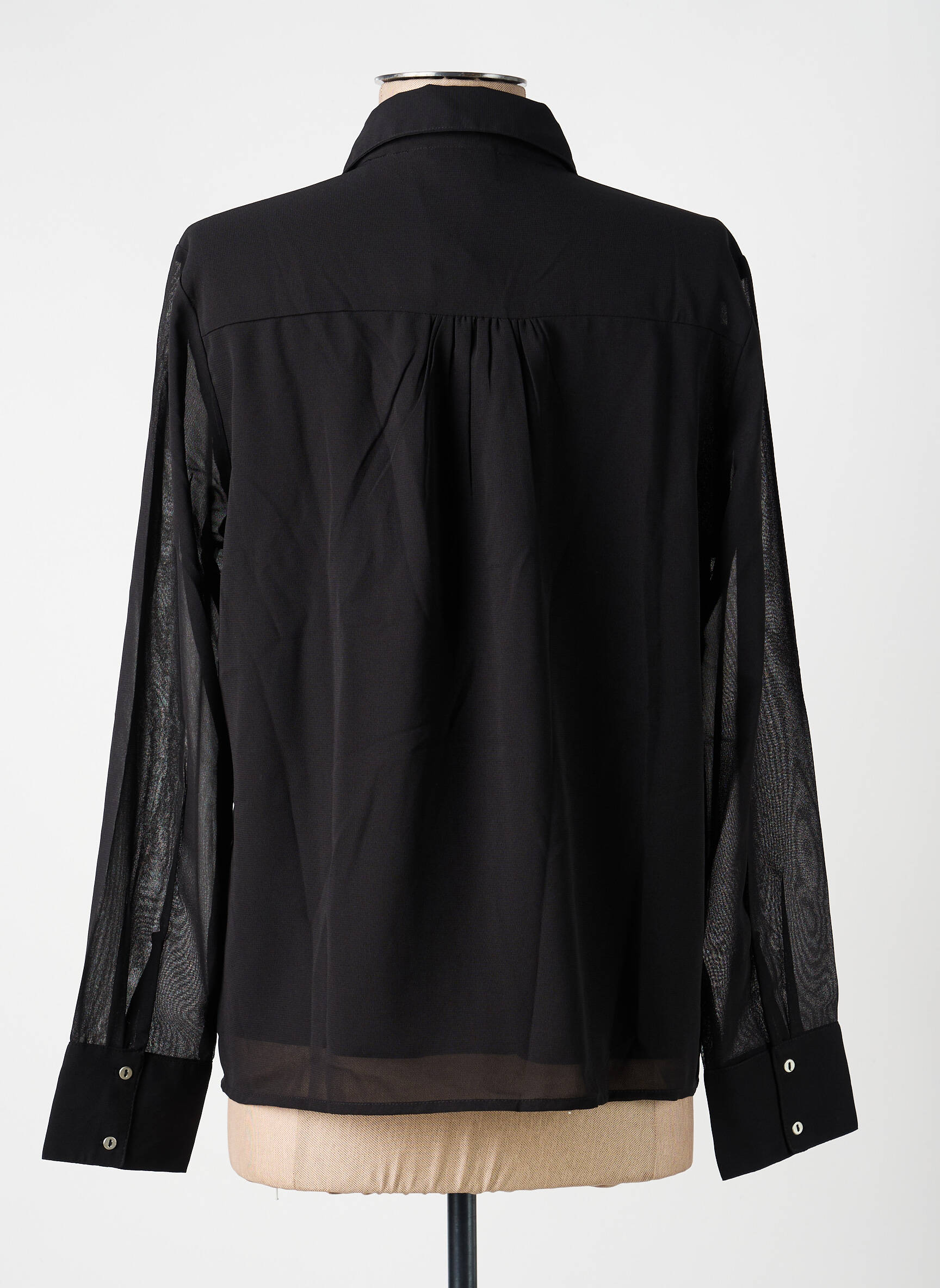 Blouse poignets boutonnés avec fente manches longues noir LA FIANCÉE femme