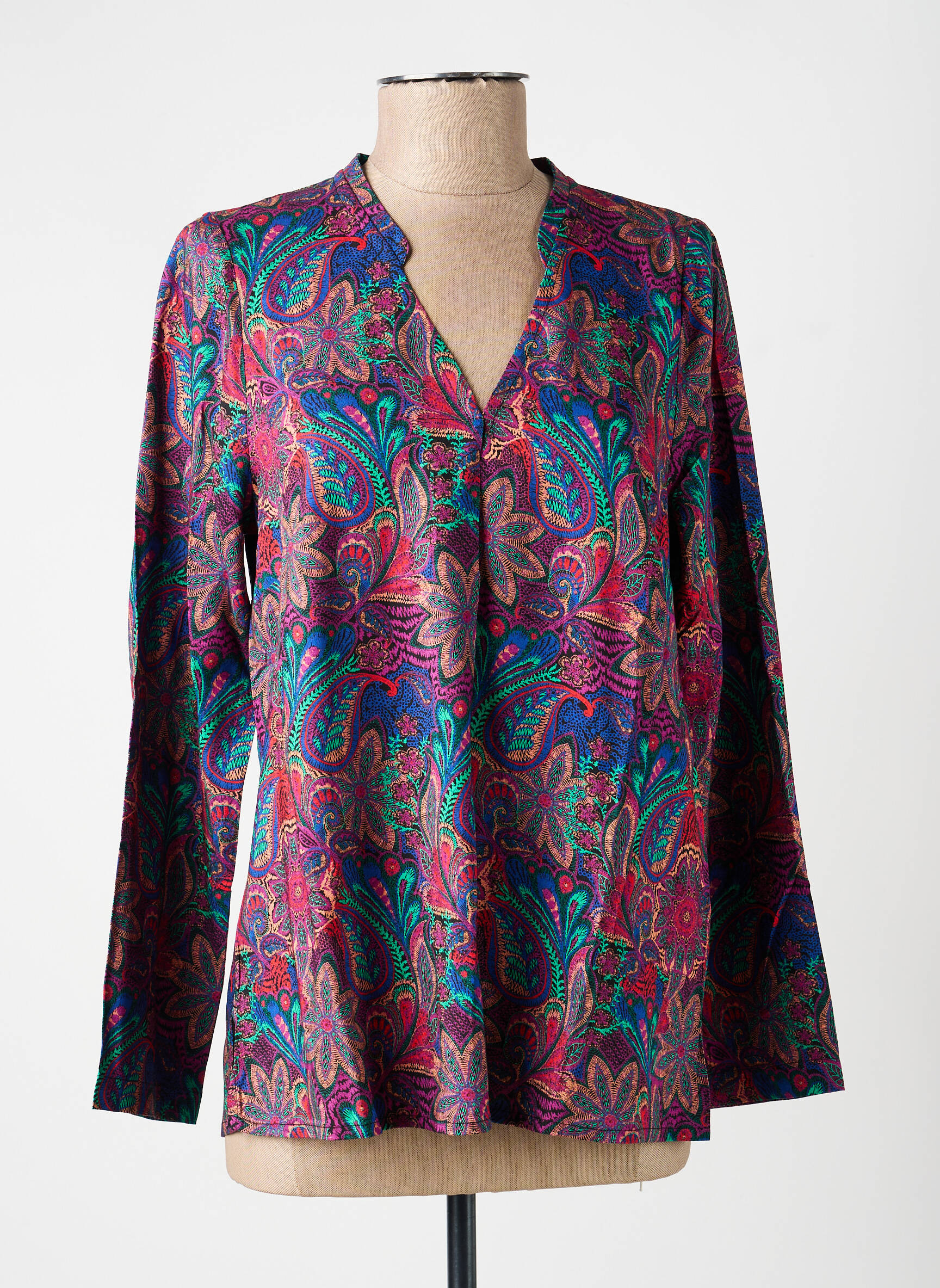 Blouse imprimé fantaisie manches longues violet LA FIANCÉE femme