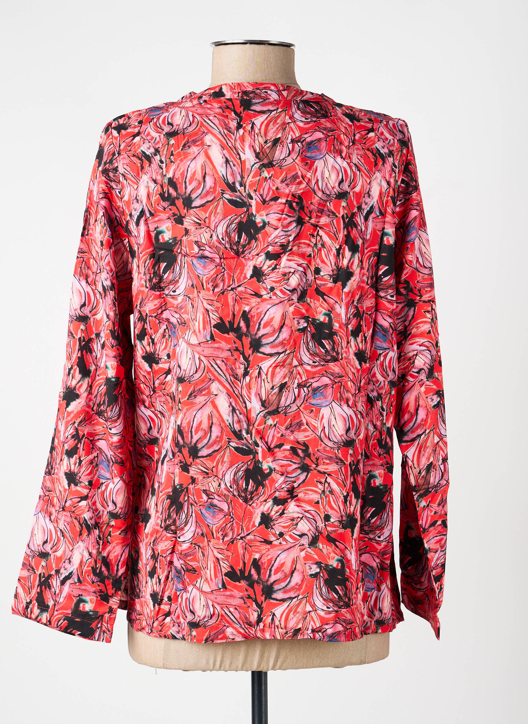 Blouse imprimé fantaisie manches longues rouge LA FIANCÉE femme