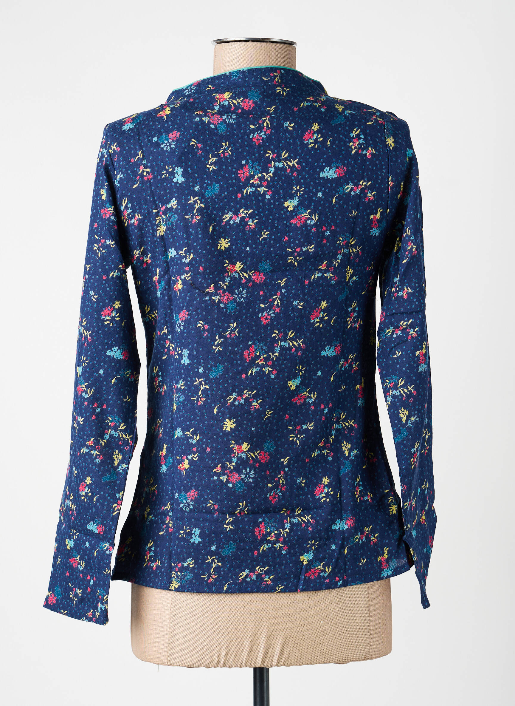 Blouse imprimé fleurs manches longues bleu LA FIANCEE DU MEKONG femme