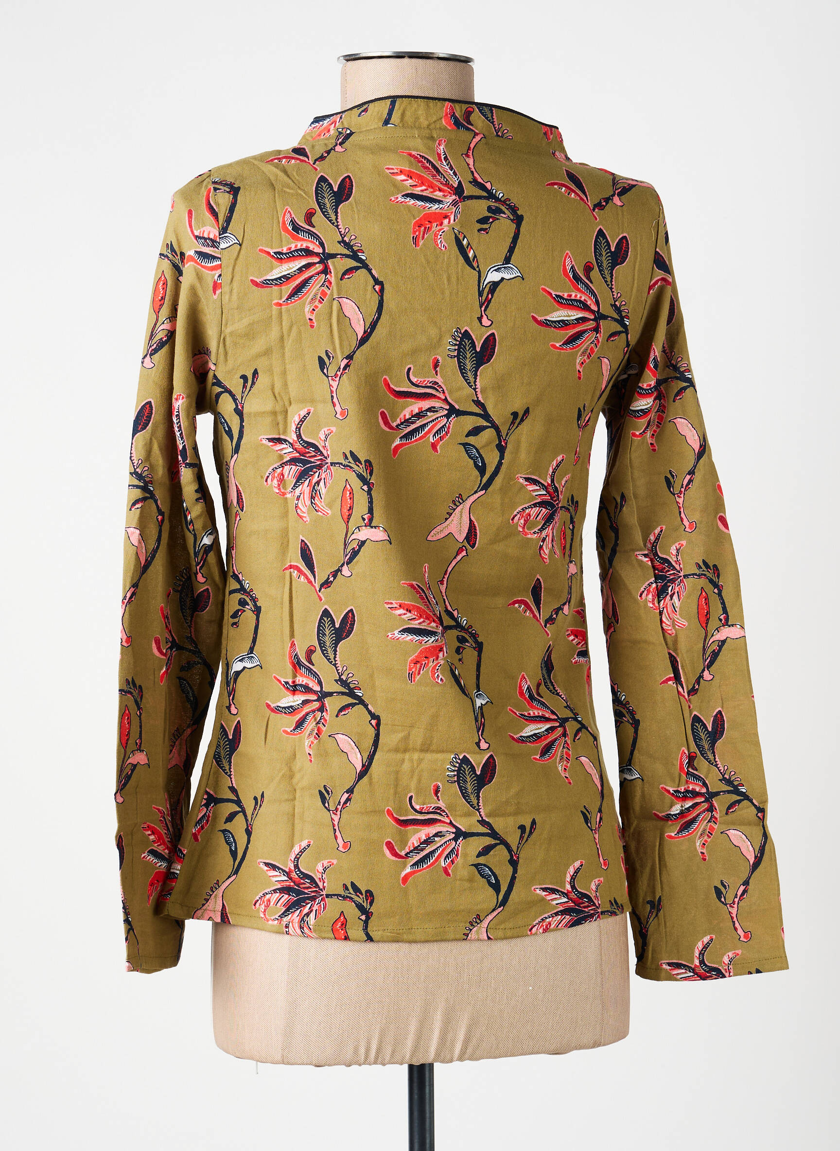 Blouse imprimé fantaisie manches longues vert LA FIANCEE DU MEKONG femme