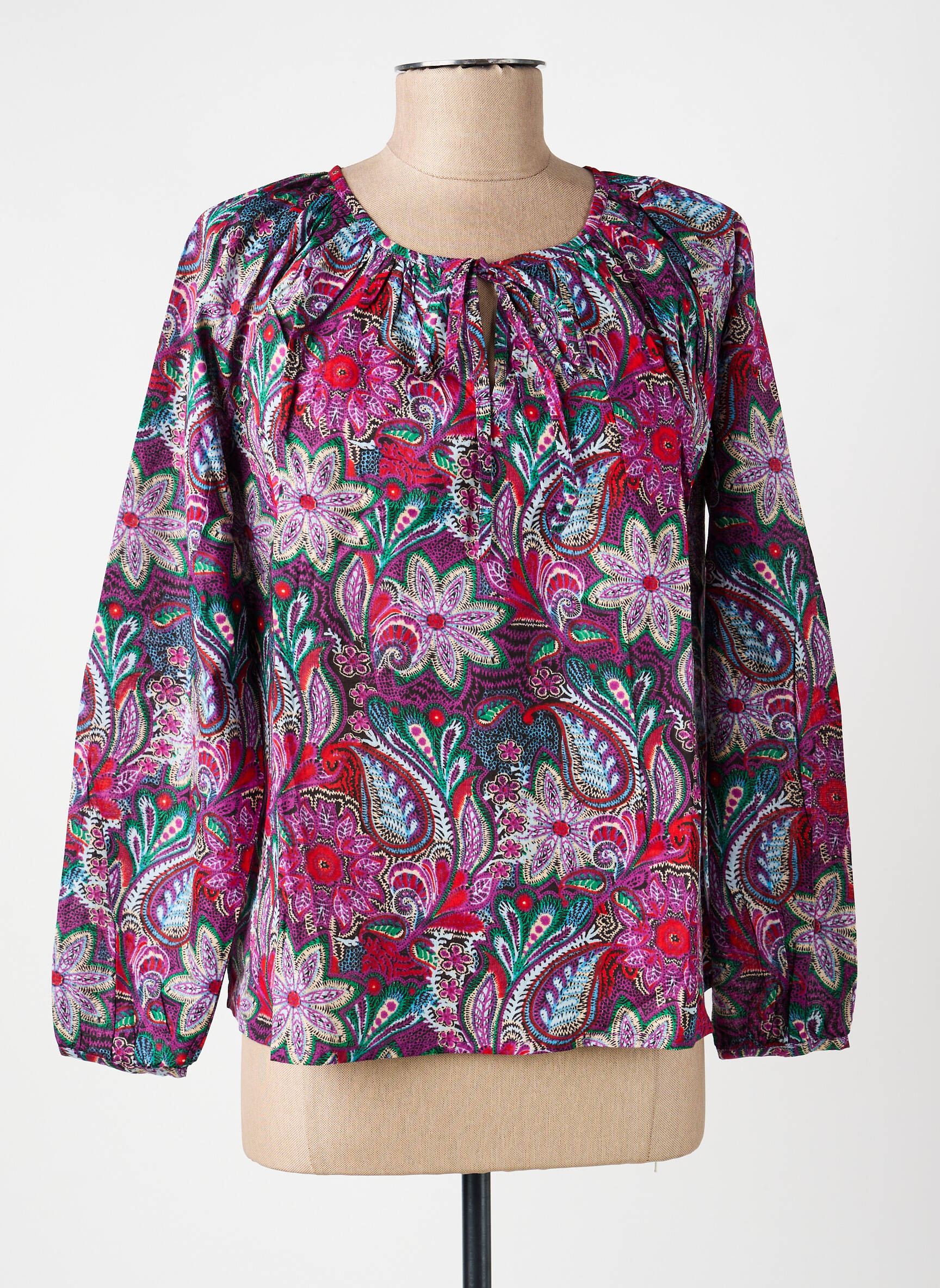 Blouse imprimé fantaisie manches longues rouge LA FIANCÉE femme