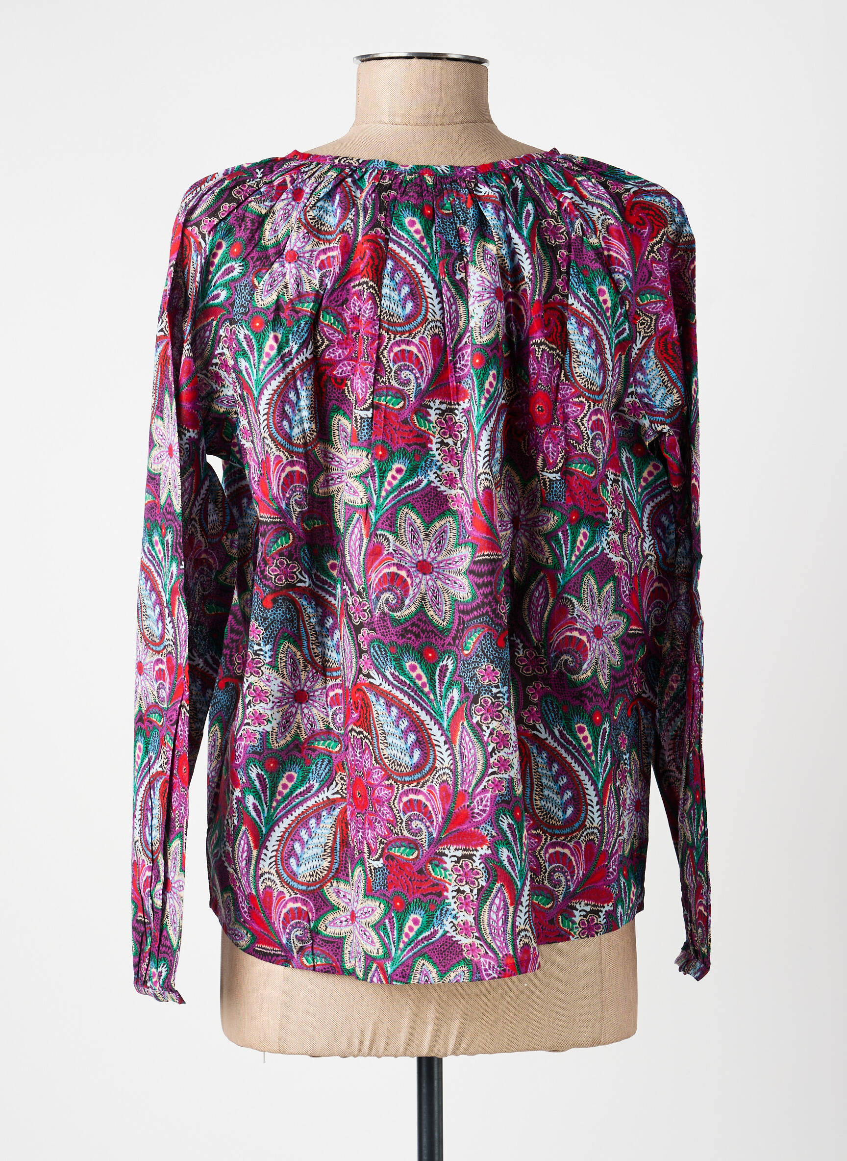 Blouse imprimé fantaisie manches longues rouge LA FIANCÉE femme