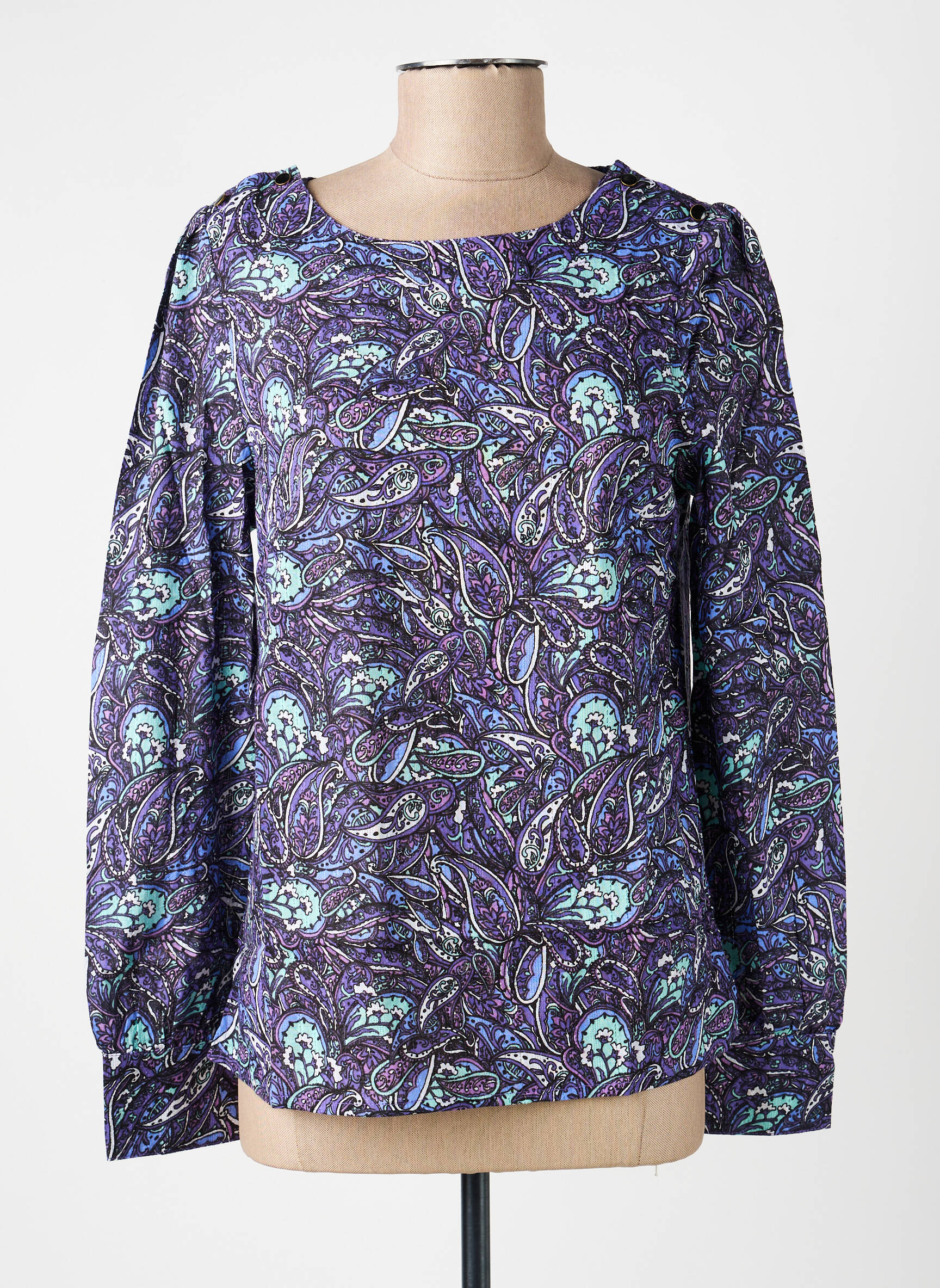 Blouse légère et transparente manches longues violet LA FIANCÉE femme