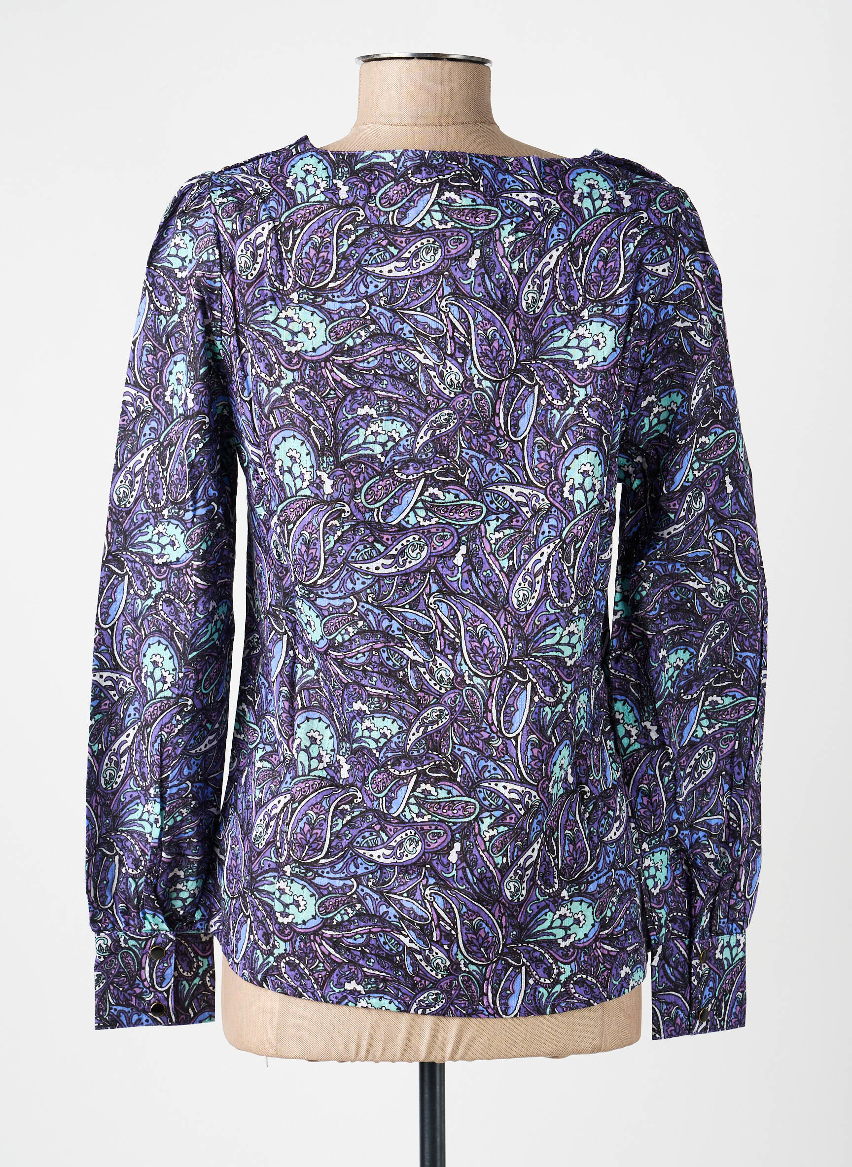 Blouse légère et transparente manches longues violet LA FIANCÉE femme