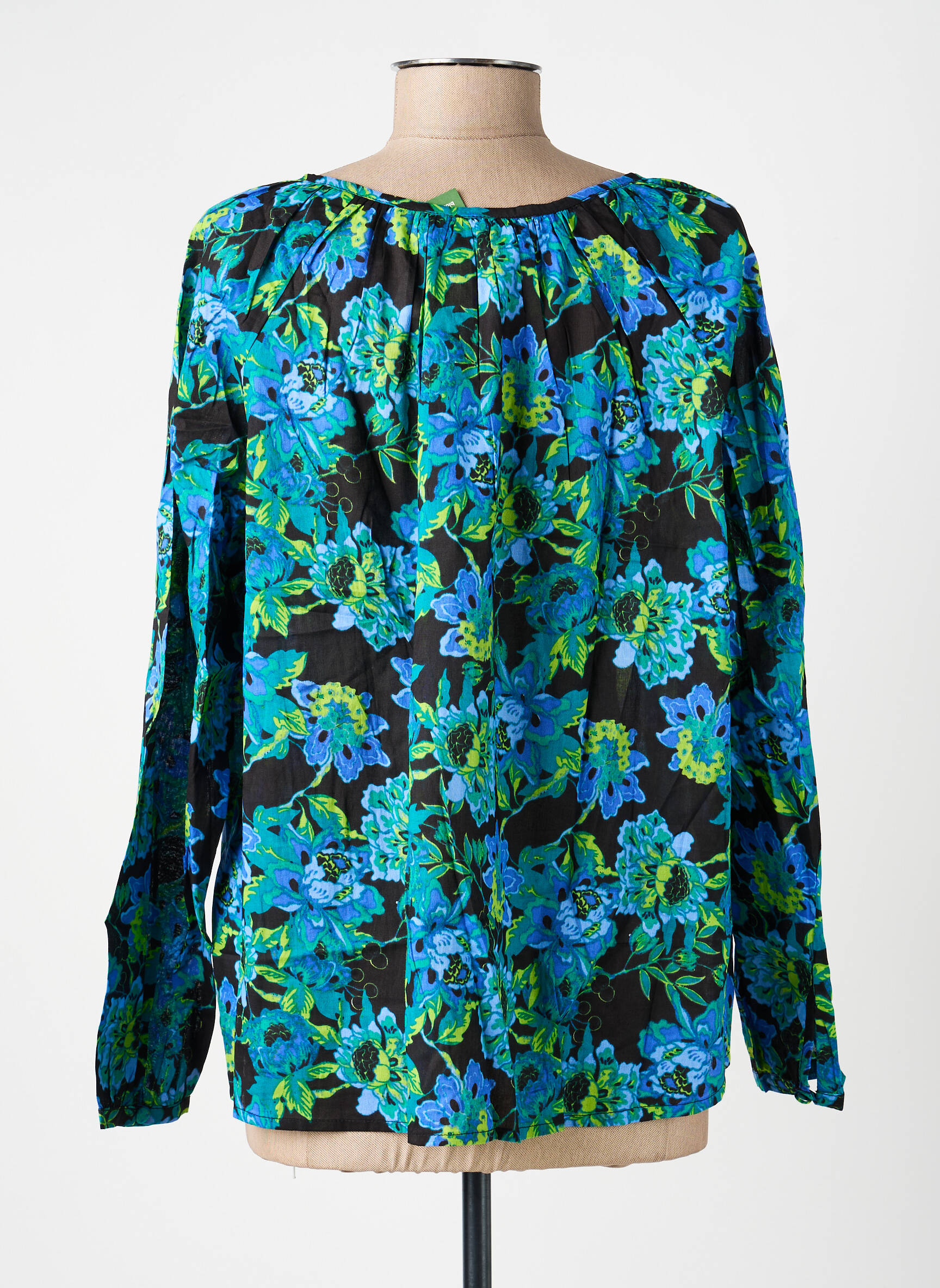 Blouse imprimé fantaisie manches longues bleu LA FIANCÉE femme