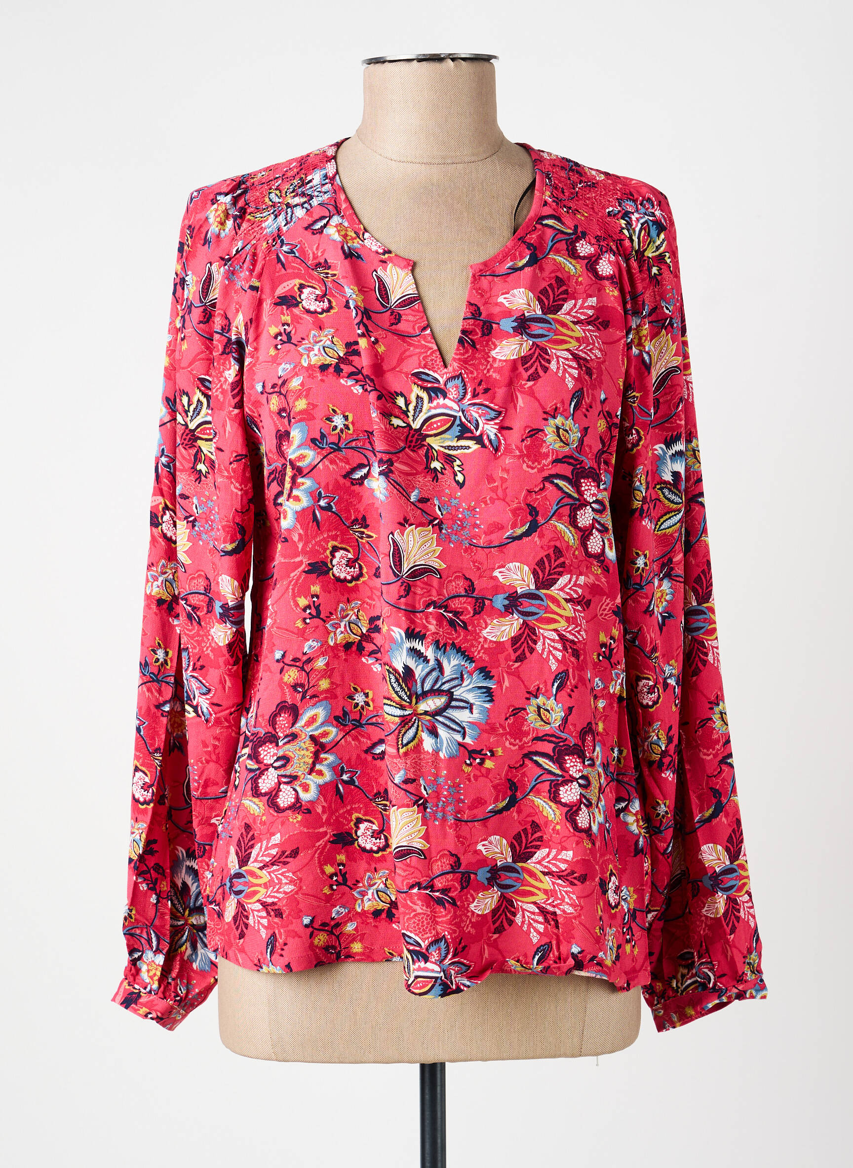 Blouse imprimé fantaisie manches longues rose LA FIANCÉE femme
