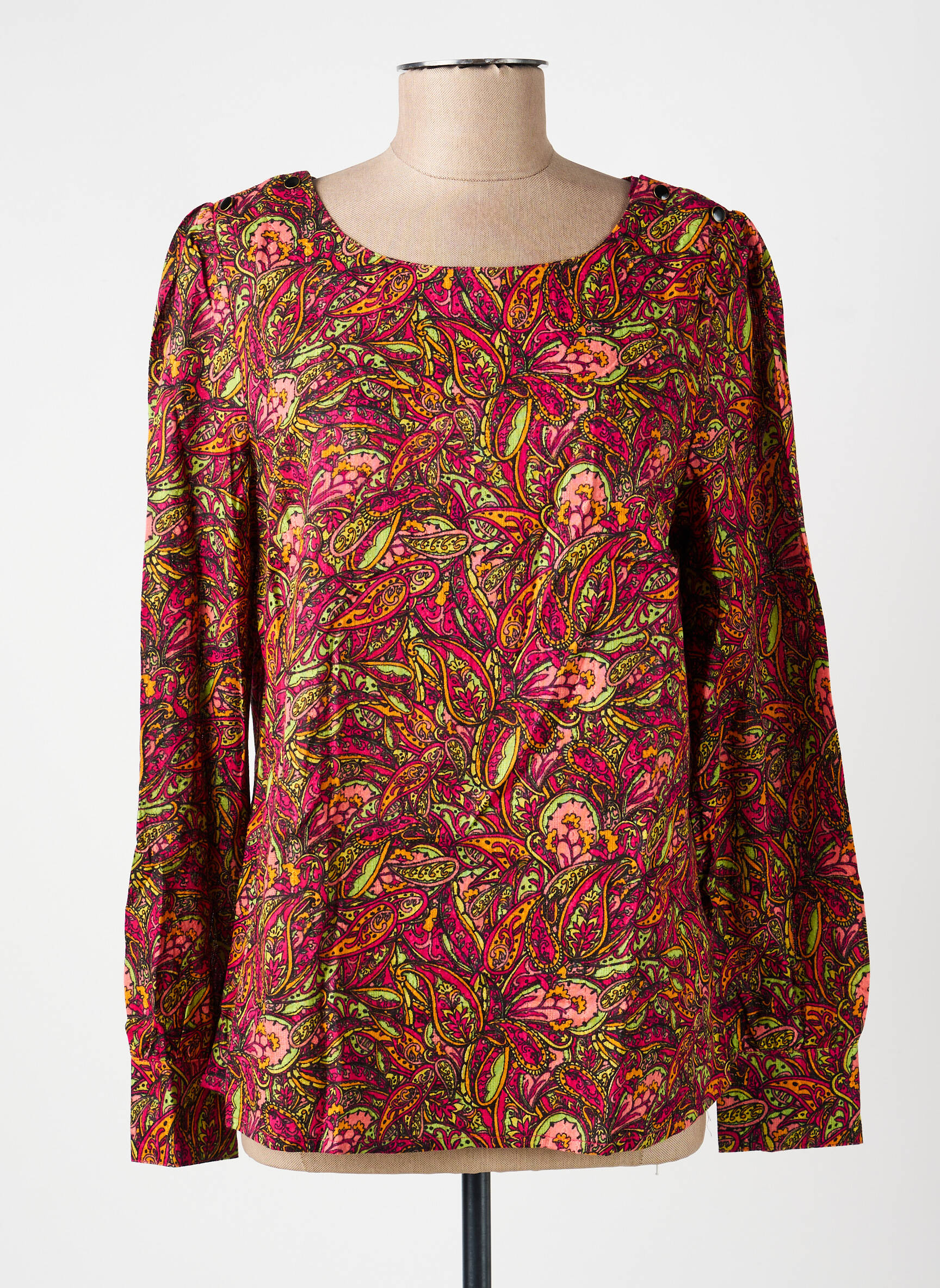 Blouse imprimé fantaisie manches longues rouge LA FIANCÉE femme