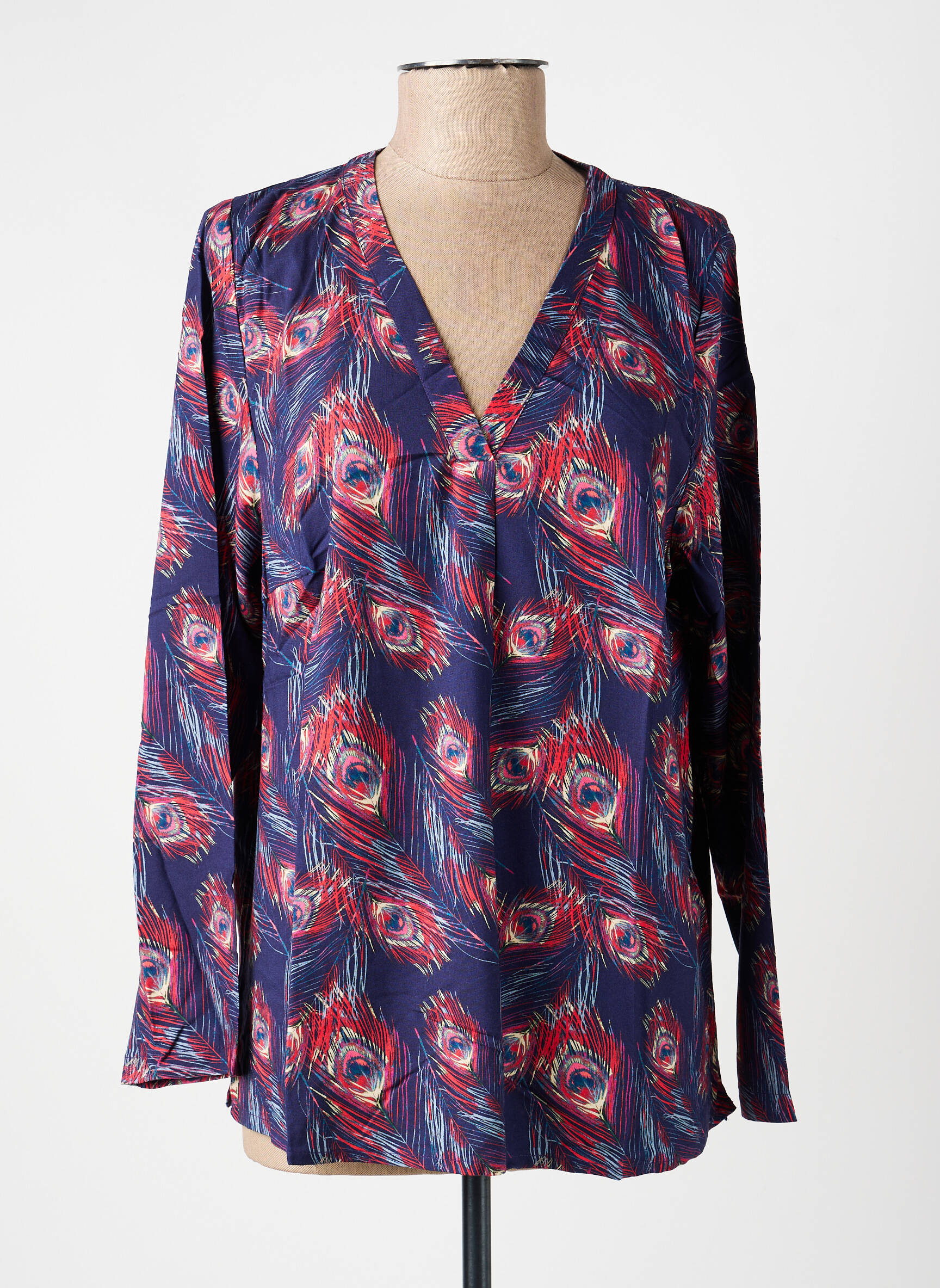 Top tissage jersey manches longues bleu LA FIANCÉE femme