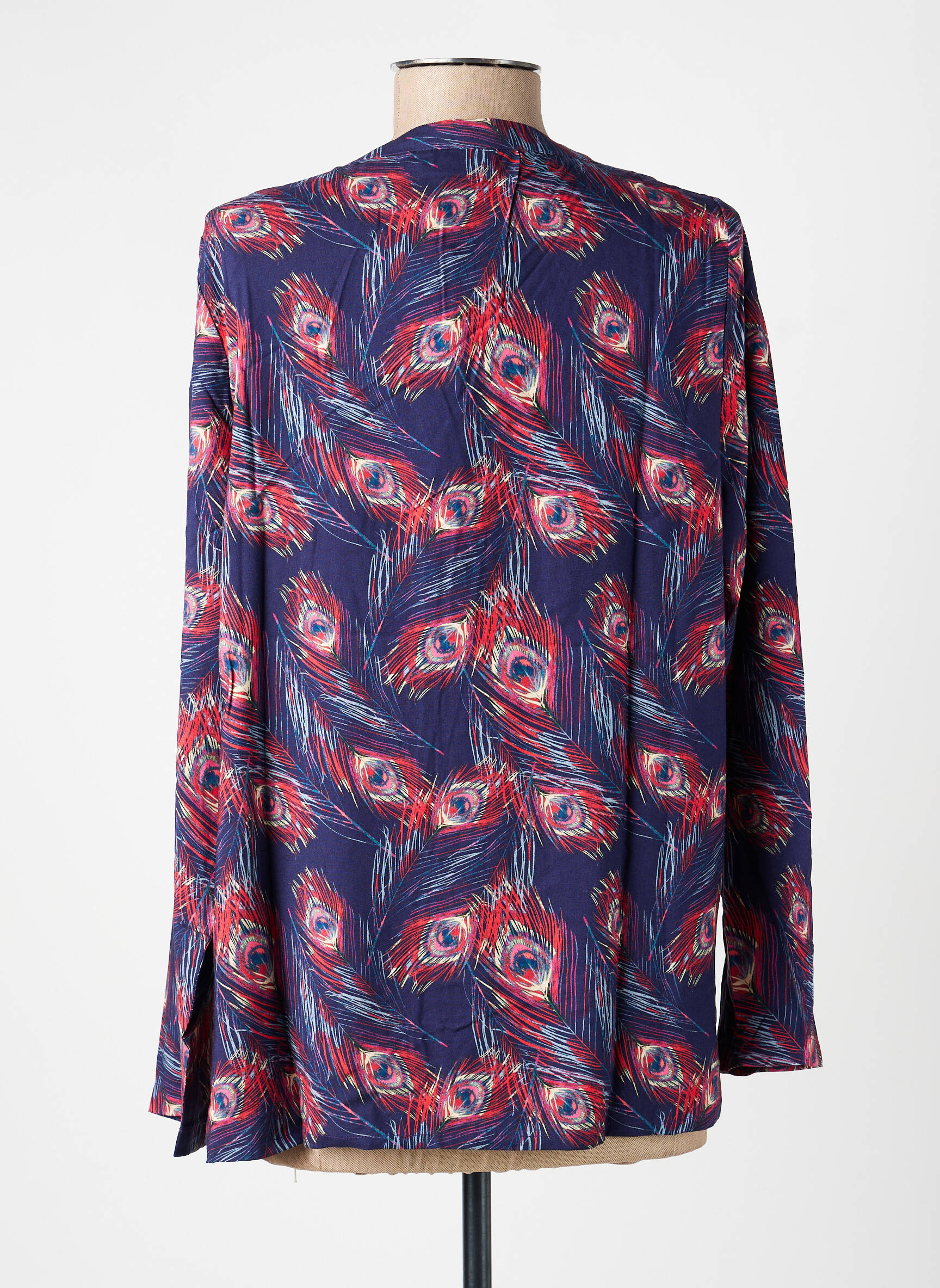 Top tissage jersey manches longues bleu LA FIANCÉE femme