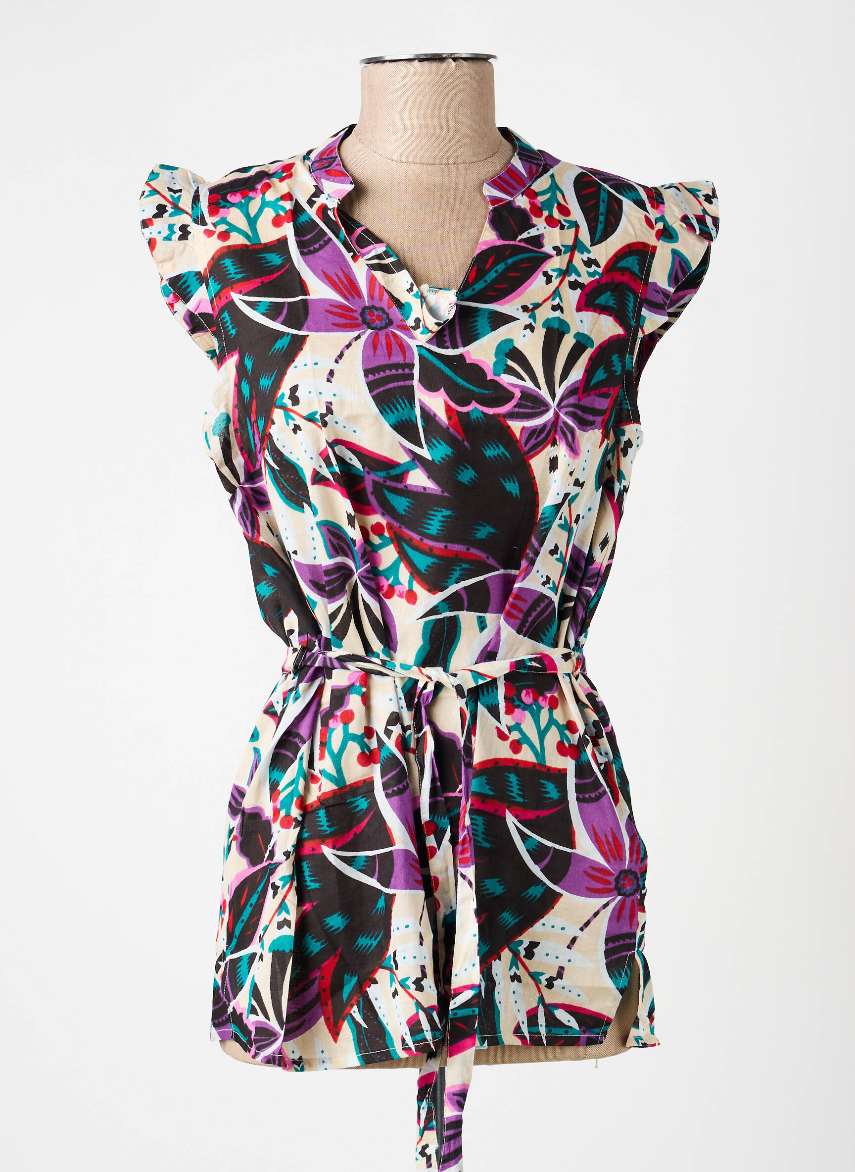 Top imprimé fantaisie manches courtes violet LA FIANCÉE femme