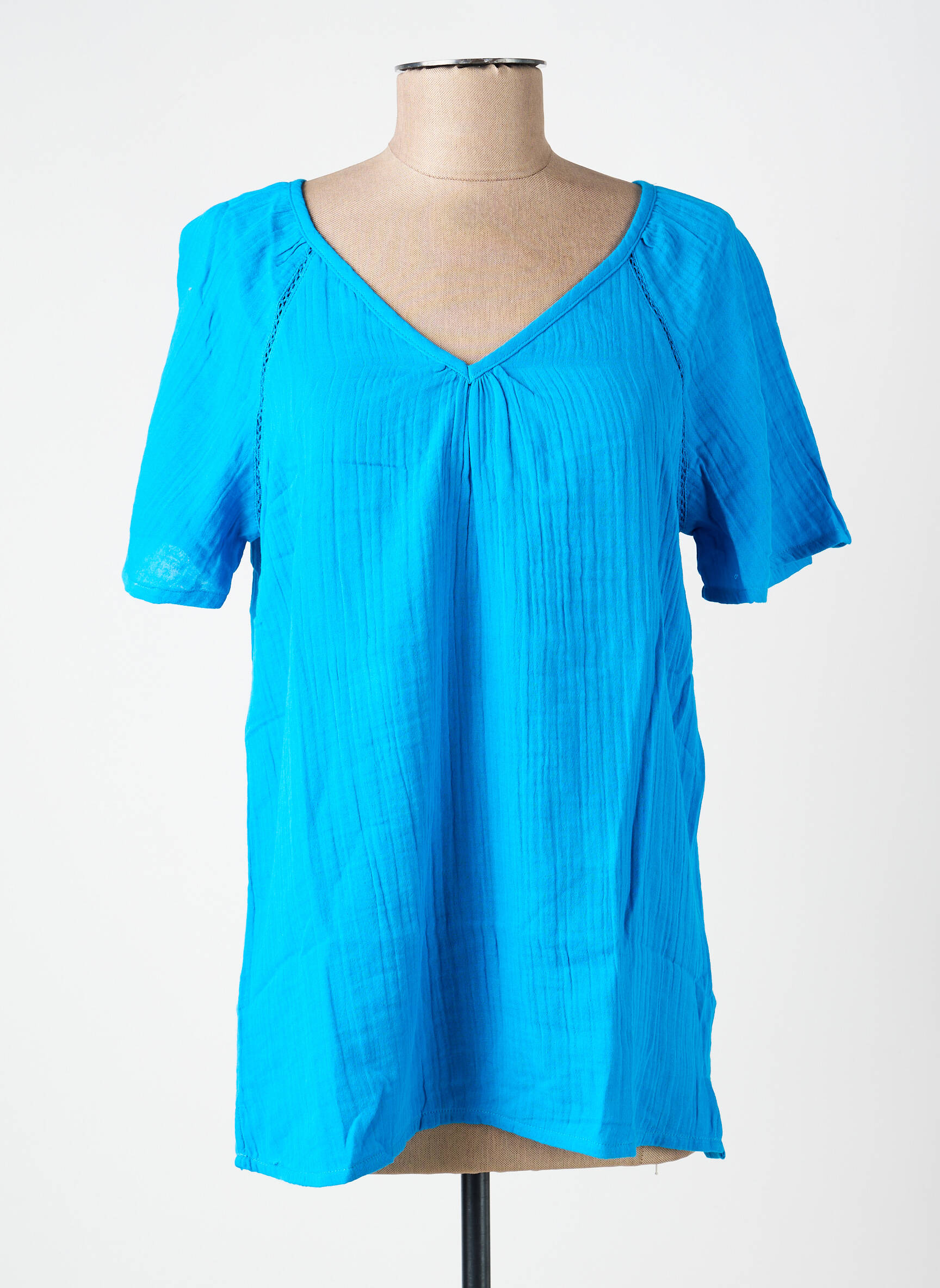 Top manches courtes manches courtes bleu LA FIANCÉE femme