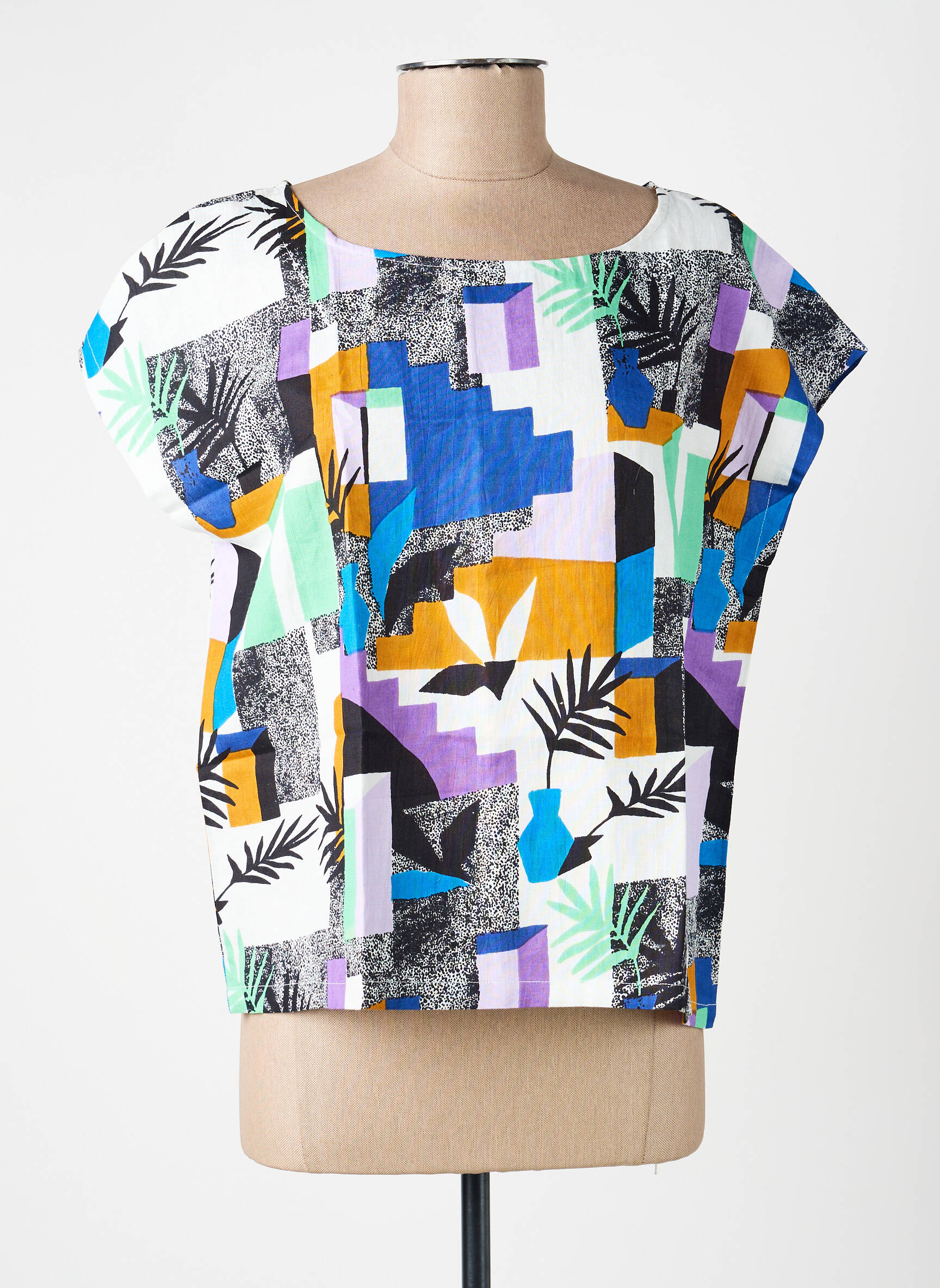 T-shirt imprimé fantaisie manches courtes bleu LA FIANCÉE femme