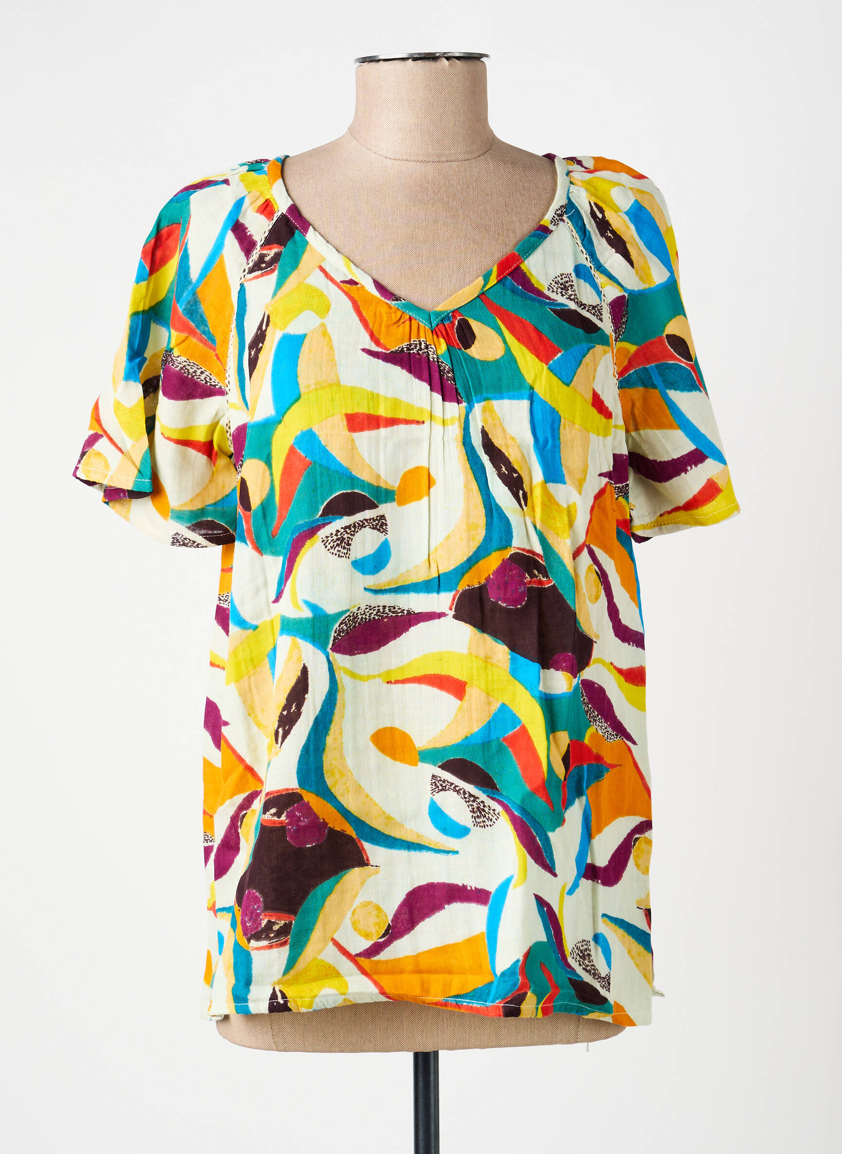 T-shirt imprimé fantaisie manches courtes jaune LA FIANCÉE femme
