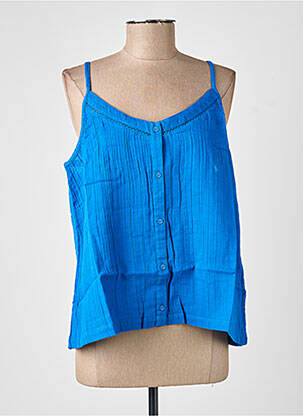 Top col v fines bretelles bleu LA FIANCÉE femme