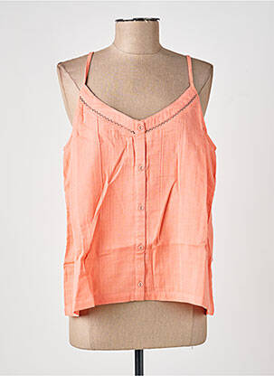 Top col v fines bretelles orange LA FIANCÉE femme