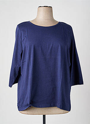 Top col rond manches 3/4 bleu LA FIANCÉE femme