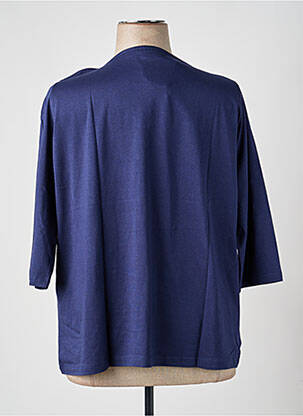 Top col rond manches 3/4 bleu LA FIANCÉE femme