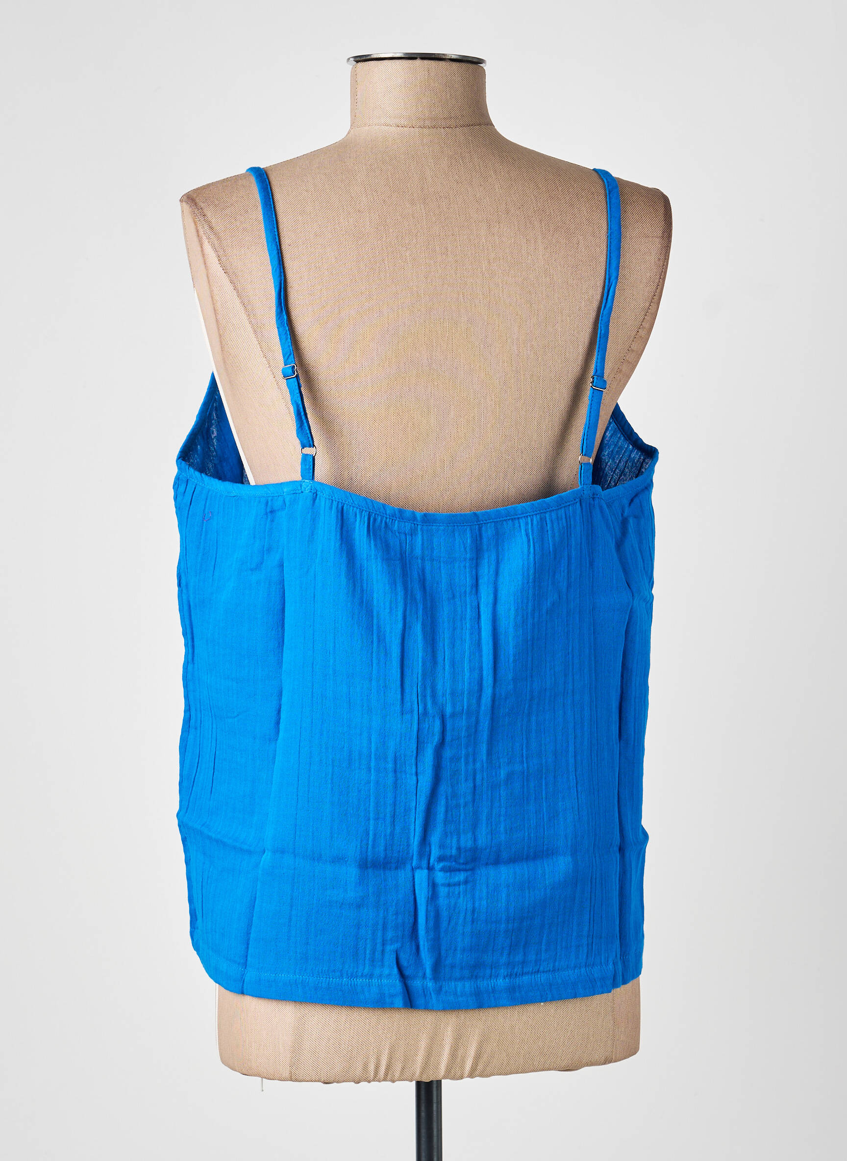 Top col v fines bretelles bleu LA FIANCÉE femme