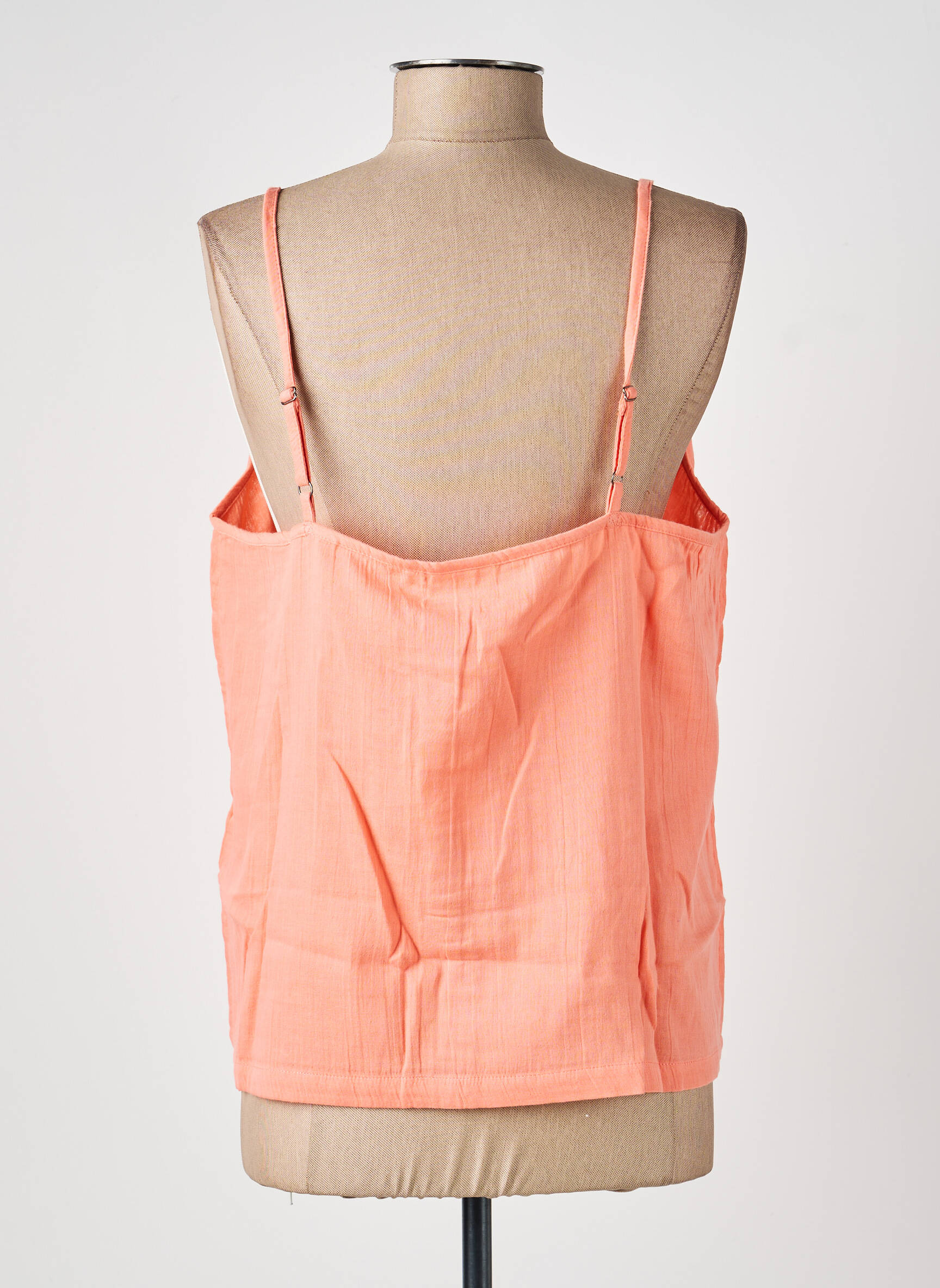 Top col v fines bretelles orange LA FIANCÉE femme