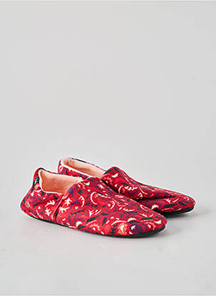 Chaussons/pantoufles bout rond talon plat jusqu'à 3cm rouge LA FIANCÉE femme
