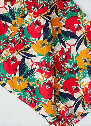 Foulard tissage popeline rouge LA FIANCÉE femme