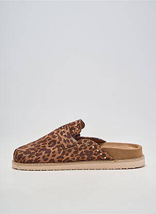 Mules/sabots talon plat jusqu'à 3cm marron PÉTALLE femme