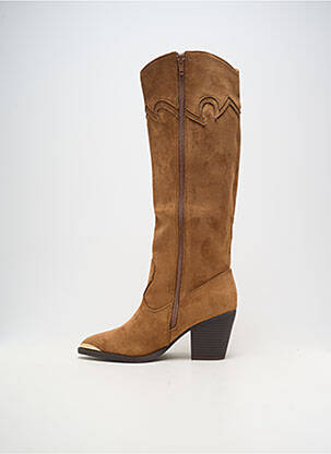 Bottes cubain talon de 7 à 9cm marron VANESSA WU femme