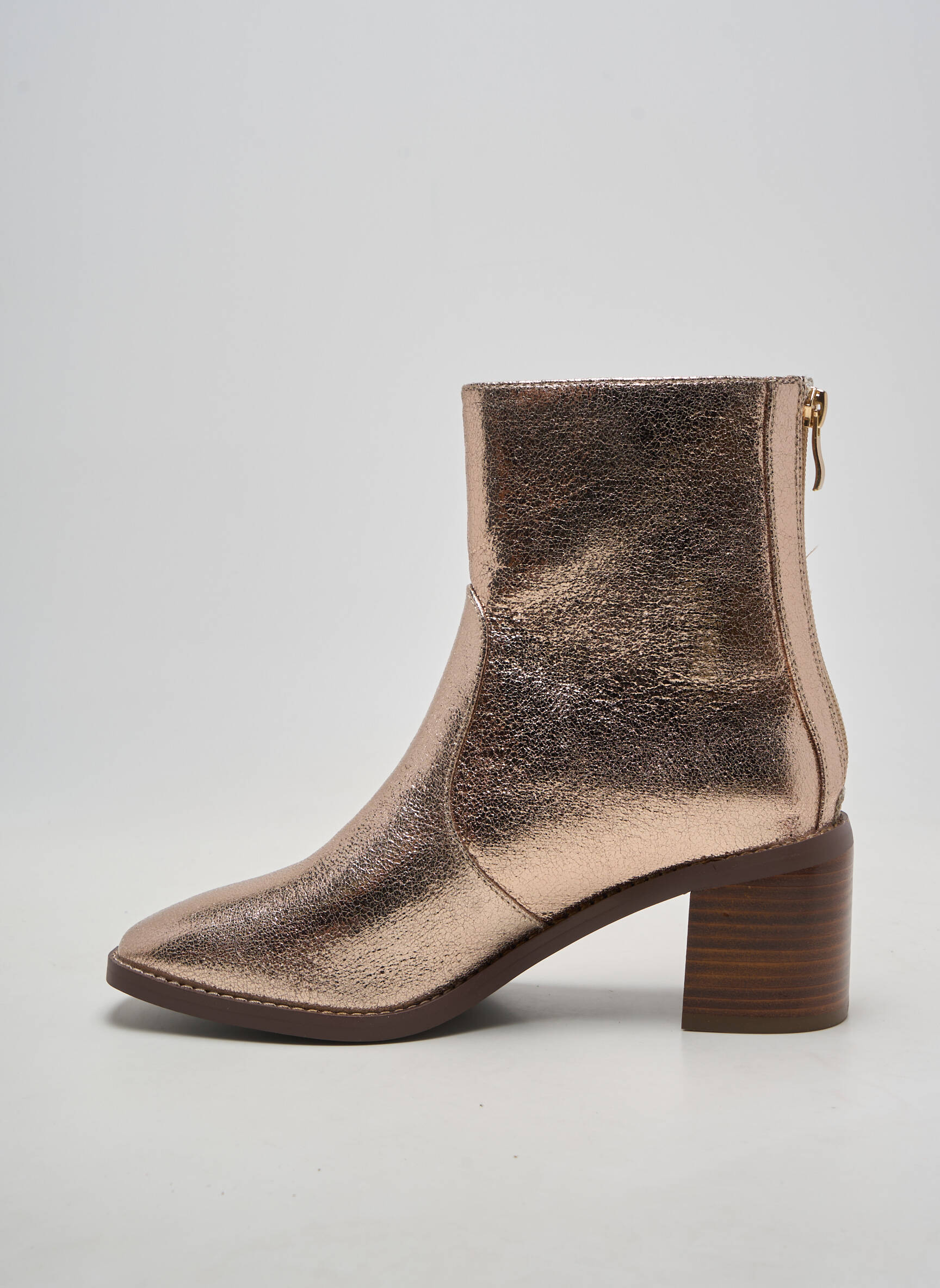 Bottines/boots tissage satiné talon de 7 à 9cm or VANESSA WU femme