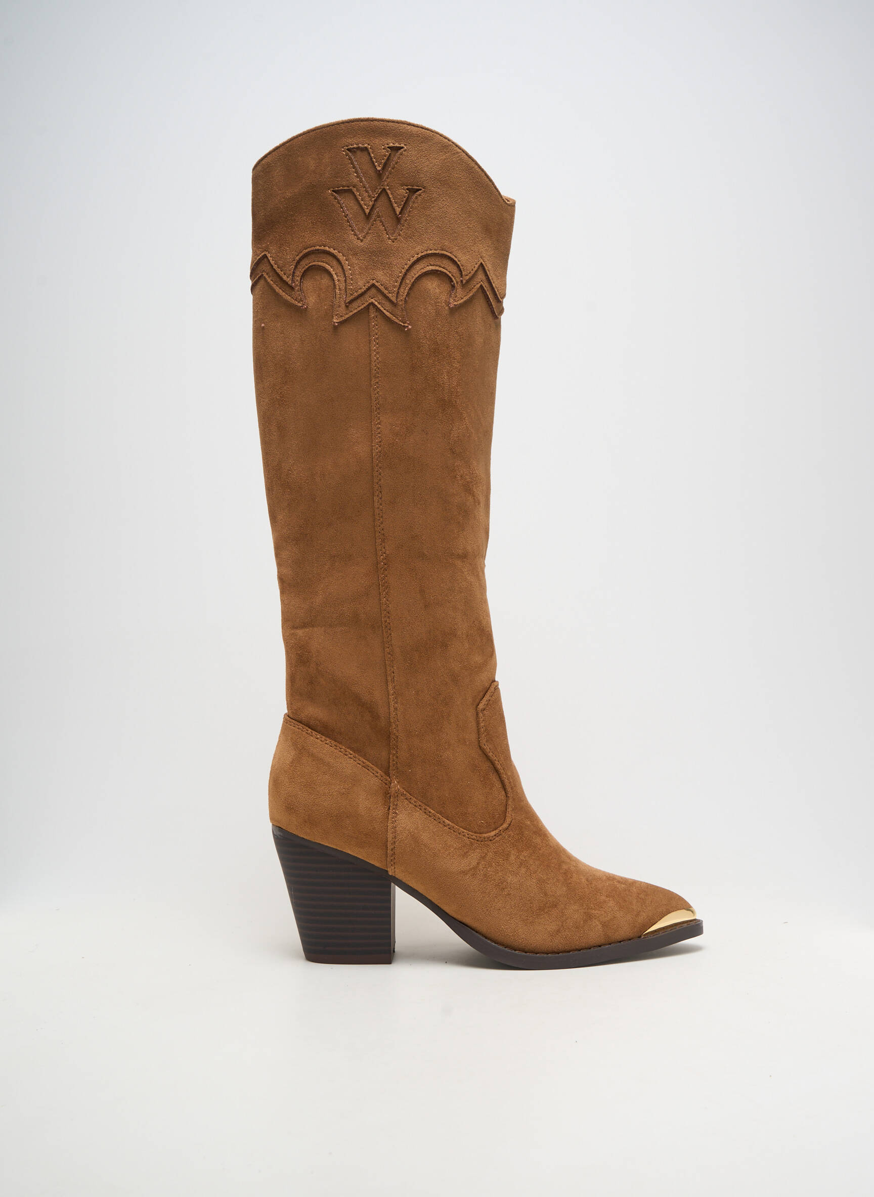 Bottes cubain talon de 7 à 9cm marron VANESSA WU femme