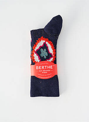 Chaussettes imprimé fantaisie bleu BERTHE AUX GRANDS PIEDS femme