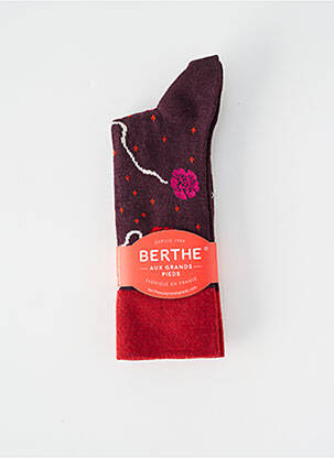 Chaussettes imprimé fantaisie rouge BERTHE AUX GRANDS PIEDS femme
