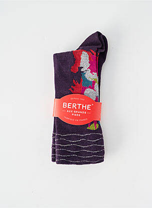 Chaussettes imprimé fantaisie violet BERTHE AUX GRANDS PIEDS femme