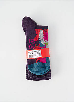 Chaussettes imprimé fantaisie violet BERTHE AUX GRANDS PIEDS femme