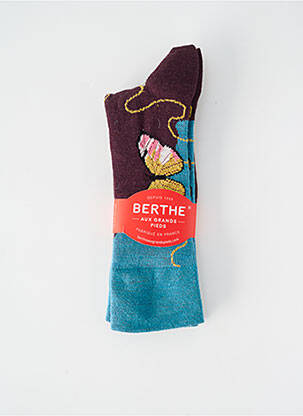 Chaussettes imprimé fantaisie bleu BERTHE AUX GRANDS PIEDS femme