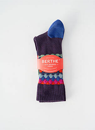 Chaussettes imprimé fantaisie violet BERTHE AUX GRANDS PIEDS femme