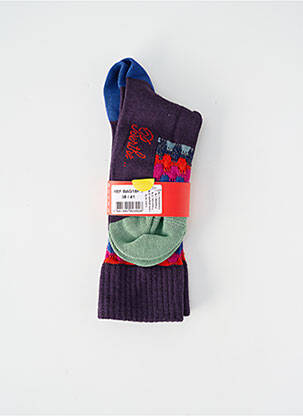 Chaussettes imprimé fantaisie violet BERTHE AUX GRANDS PIEDS femme