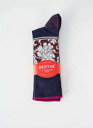 Chaussettes imprimé fantaisie bleu BERTHE AUX GRANDS PIEDS femme